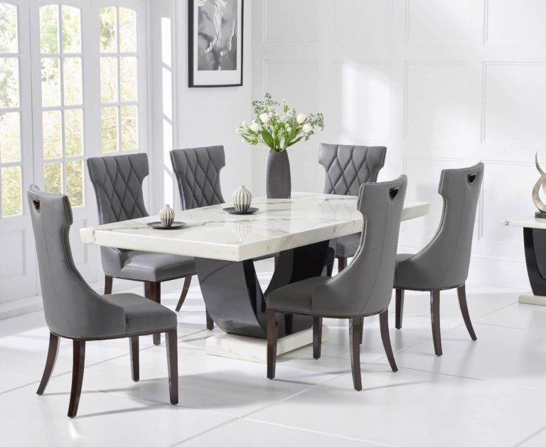 White Marble 3 Piece Dining Room Set