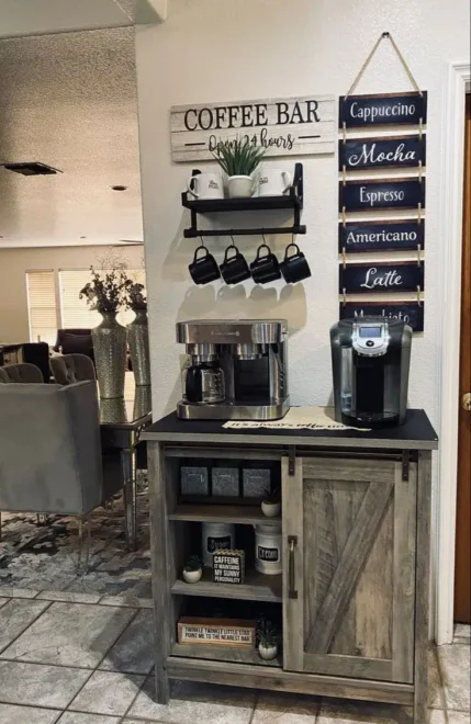 Rustic Farmhouse Focused on Detail coffee station