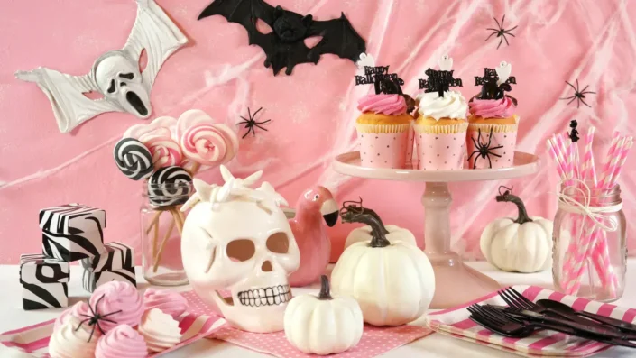 Aesthetic Pink Halloween Decoration Idea