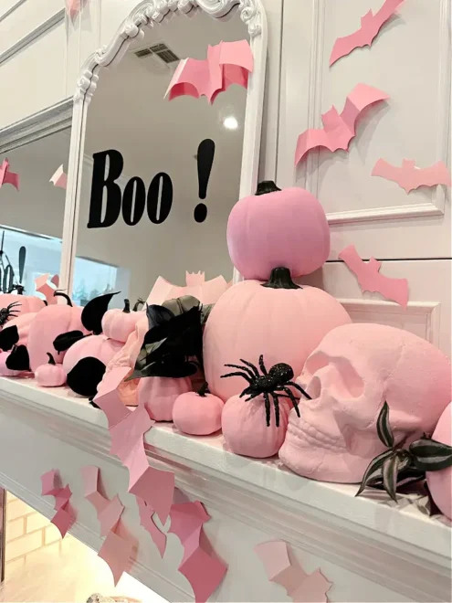 Calm Pink and White Halloween Decoration Idea