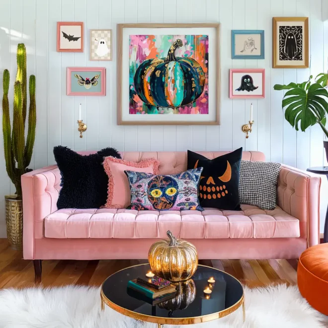 Pink Velvet Finish for halloween decoration idea