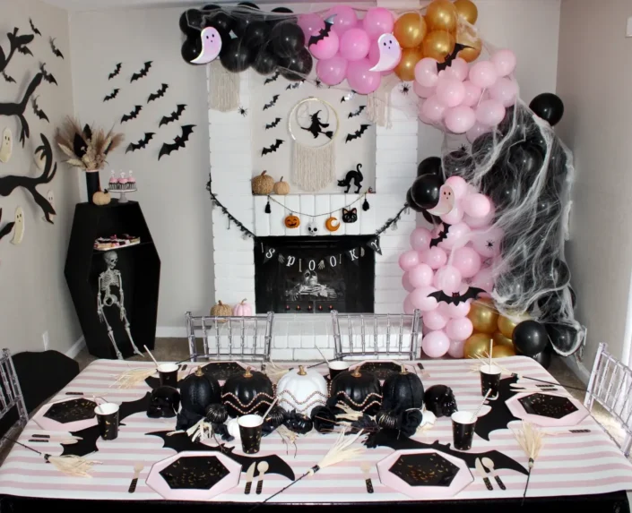 Pink and Black Halloween Décor idea