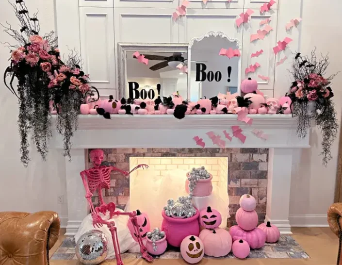 Pink and purple Halloween Decoration Idea